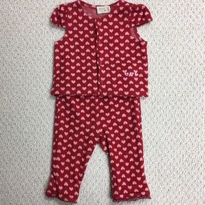 Heart printed two piece sets